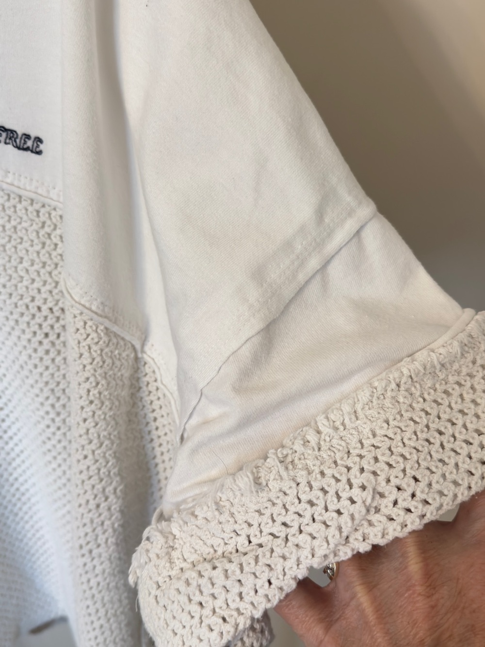 We The Free Cream Knit Mesh Polo Tee - Picture 7 of 9